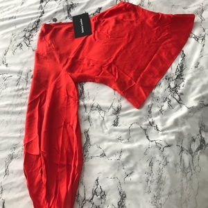 Solace London shirt one shoulder off